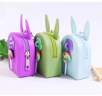 Dompet Koin Silikon Kustom, Dompet Ritsleting Lucu Karet