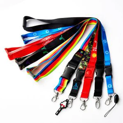 Promosi Logo Leher Nylon Lanyard Dengan Pemegang Kartu Id