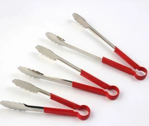 Stainless Steel Menangani Dapur Silikon Penjepit Penyajian
