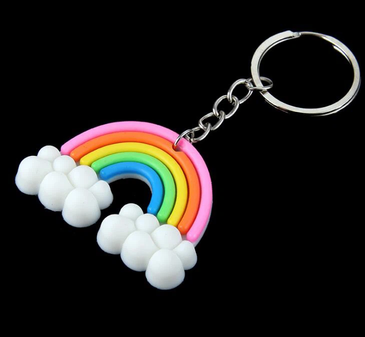 2D,3D Cloud Silicone Keychain,Rubber Keyrings