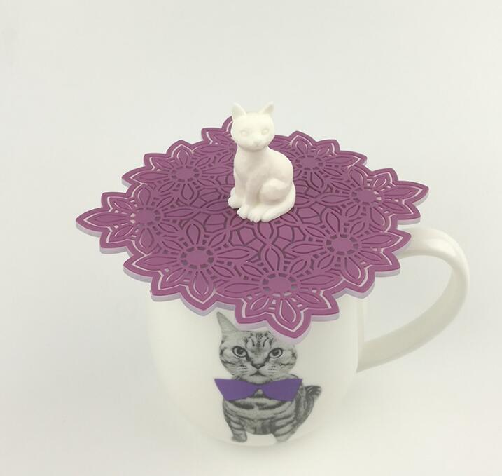 Japanese Brand Coffee Lid Covers Animal Lace Flower Cup Lids