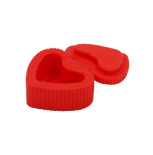 Flip Top Silicone Kosmetik Cream Jars Oleskan Wadah Bentuk Hati