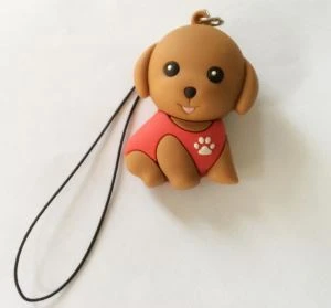 Tas Kunci Anjing 3D Cincin Gantungan Kunci Silikon