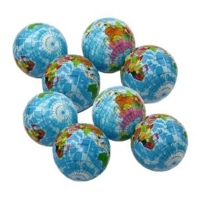 PU Foam Squeezable Stress Ball Earth Mold Mainan