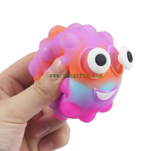 Popper Bubble Fidget Ball Toy 3D Silicone Squeeze Toy Stress Relief Ball